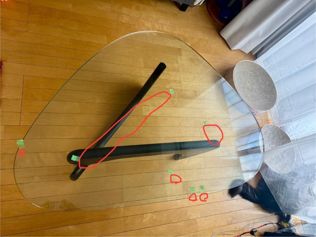 【pippa】イサムノグチ　リプロダクト品　ガラステーブル　Lサイズ　黒