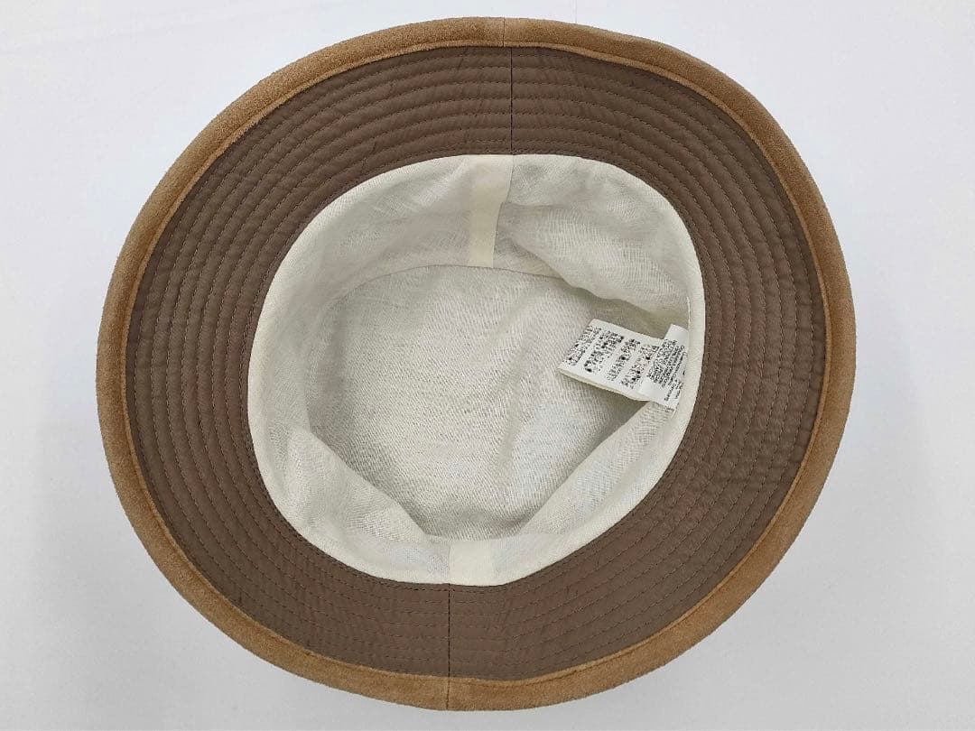 HERMES 帽子　H柄　カーキベージュ　59 ダメージ加工