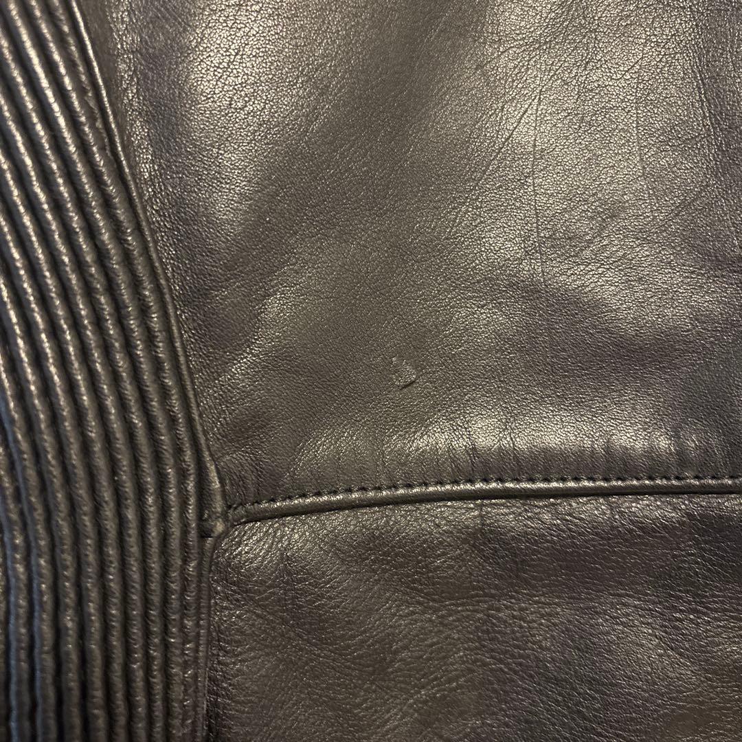 【POLO】ライディング レザーパンツ オーバーオール 本革 52 黒 ポロ