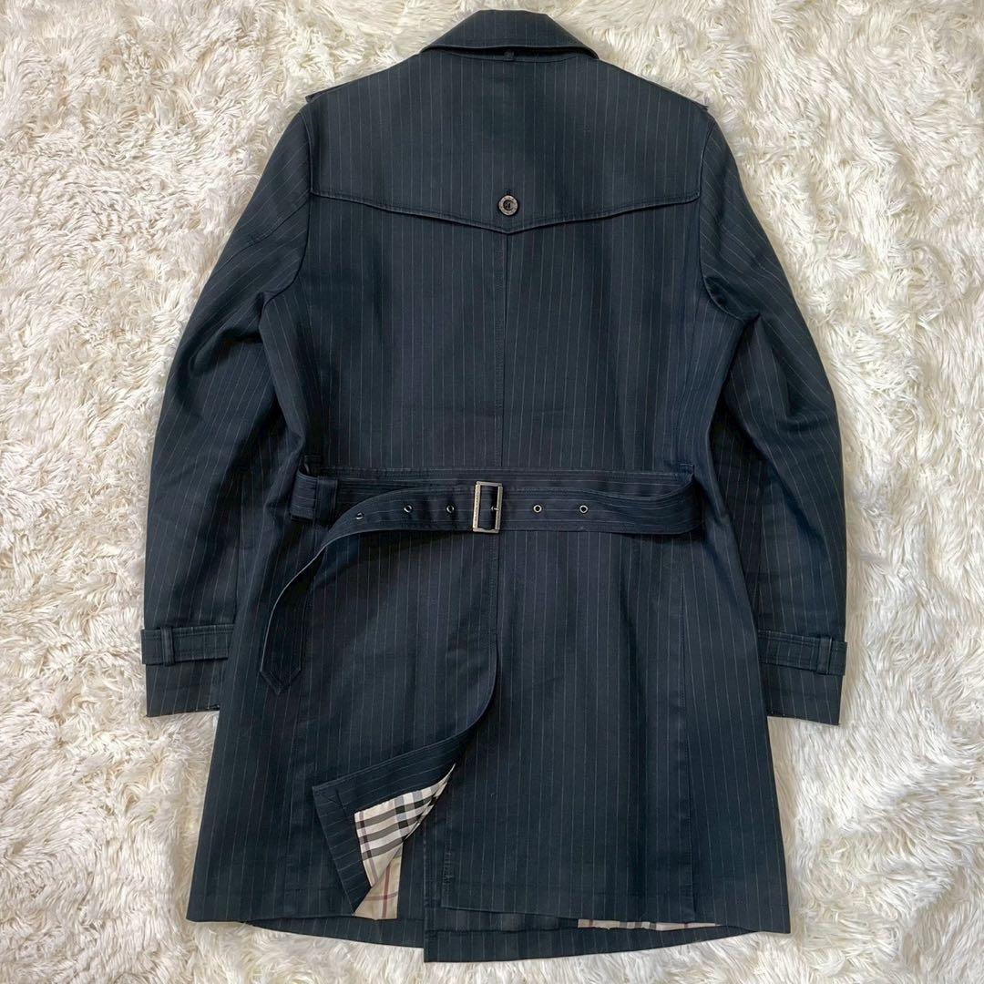 BARBERRY BLACKLABEL トレンチコート ストライプ ノバチェック