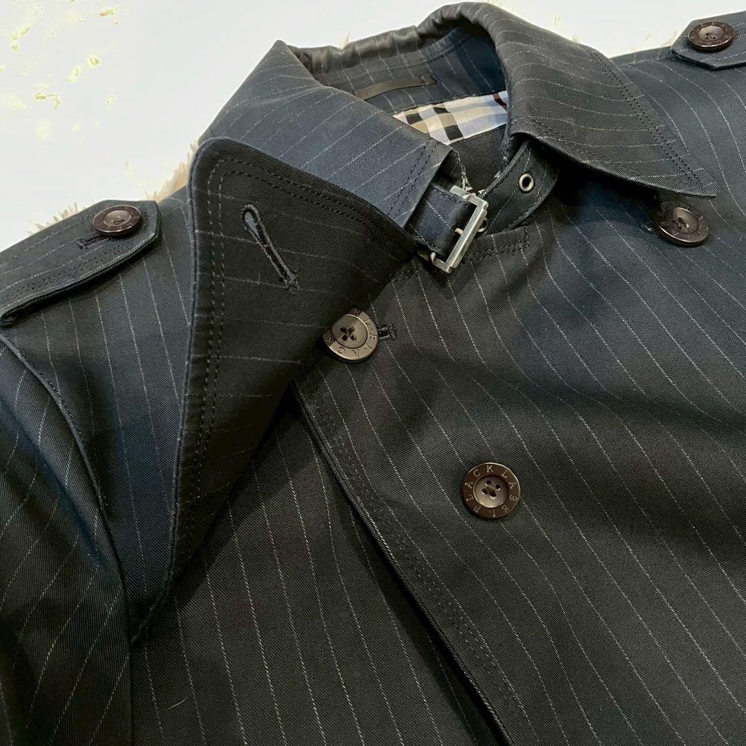 BARBERRY BLACKLABEL トレンチコート ストライプ ノバチェック