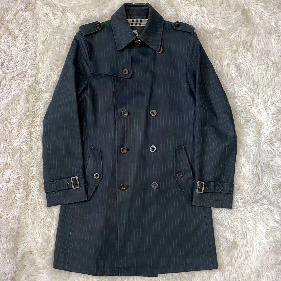 BARBERRY BLACKLABEL トレンチコート ストライプ ノバチェック