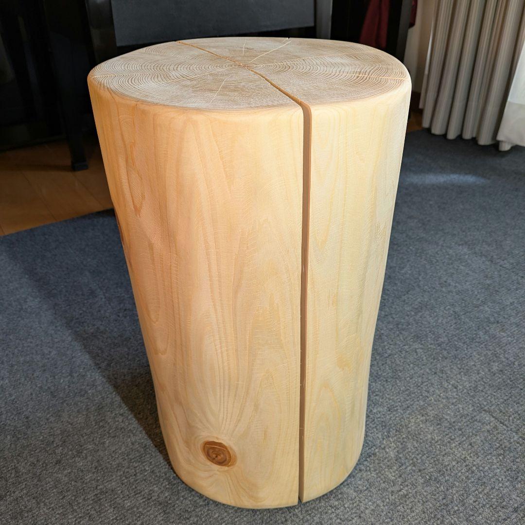 天然ヒバ　丸太　椅子　スツール　テーブル　高さ約40.5㎝