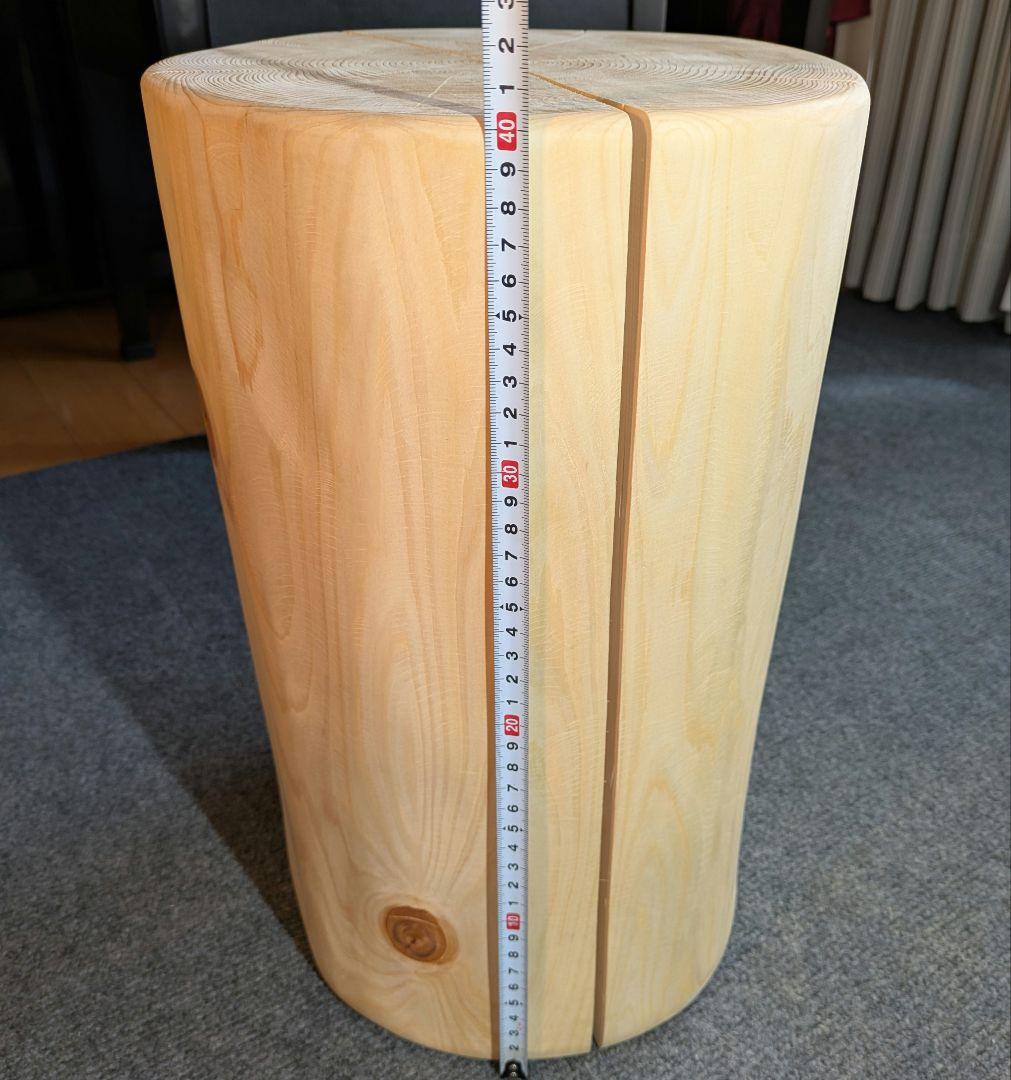 天然ヒバ　丸太　椅子　スツール　テーブル　高さ約40.5㎝