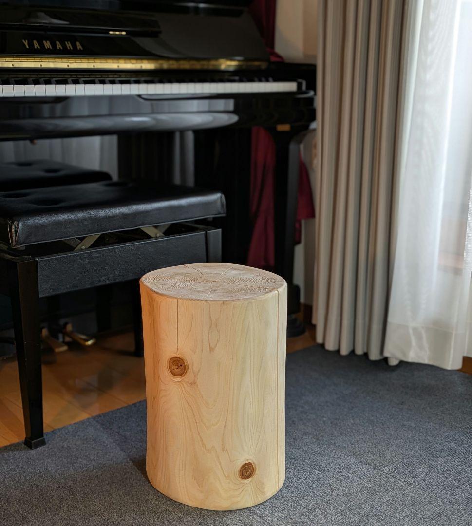 天然ヒバ　丸太　椅子　スツール　テーブル　高さ約40.5㎝