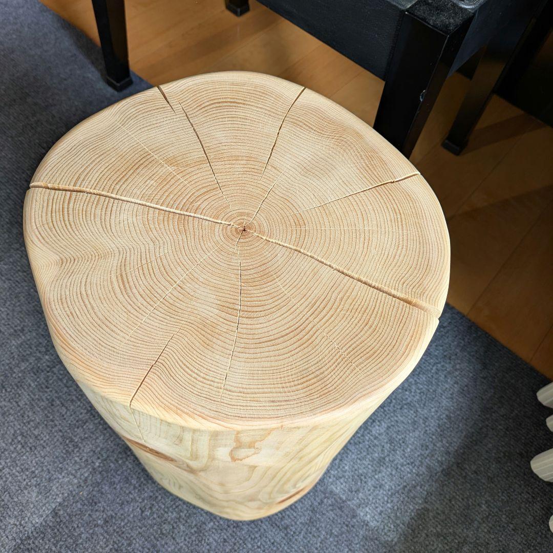 天然ヒバ　丸太　椅子　スツール　テーブル　高さ約40.5㎝