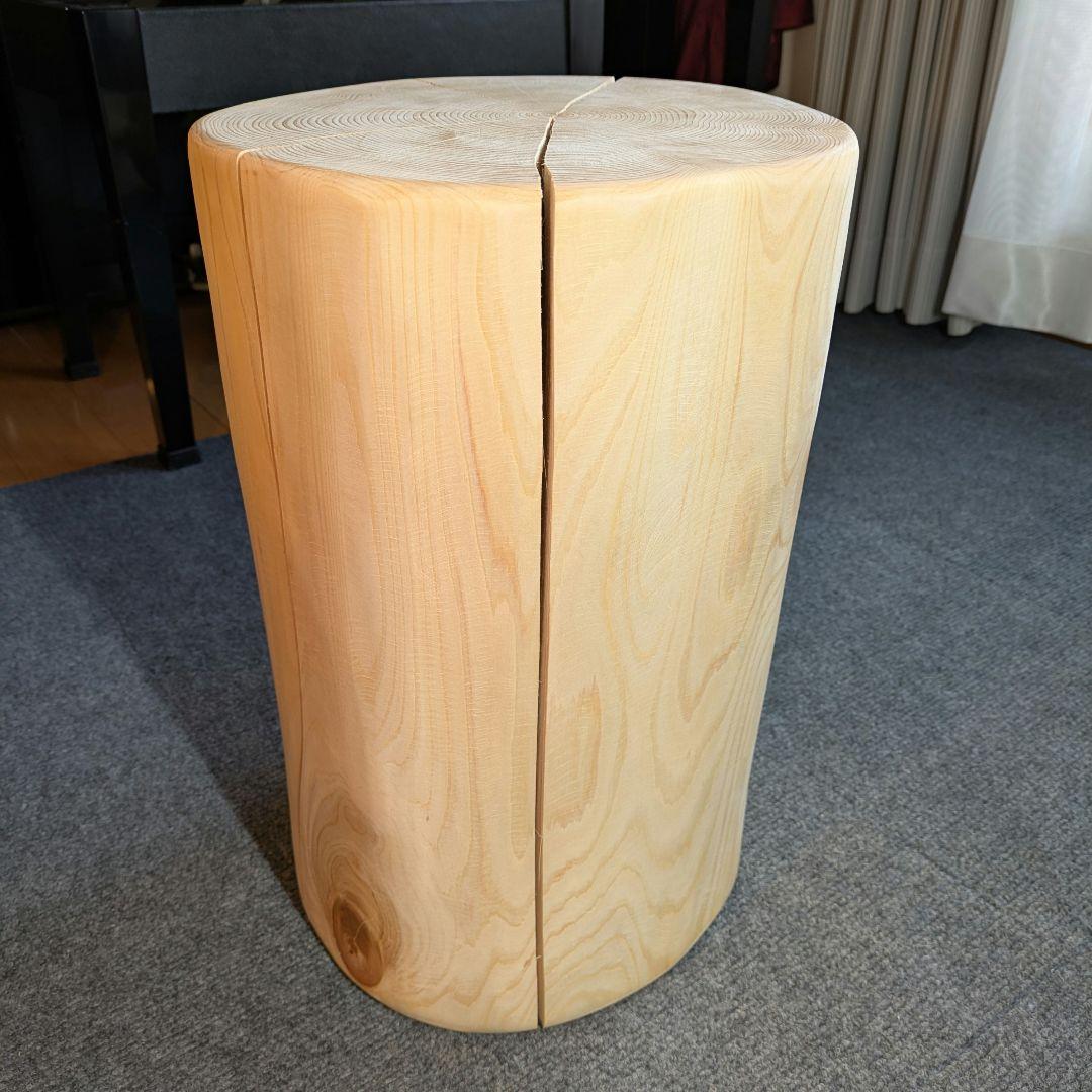 天然ヒバ　丸太　椅子　スツール　テーブル　高さ約40.5㎝
