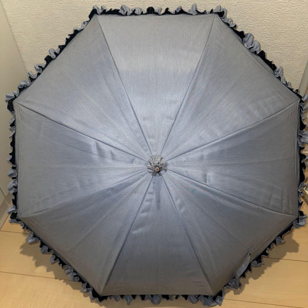 サンバリア100 フリル ブルー 長傘Mサイズ