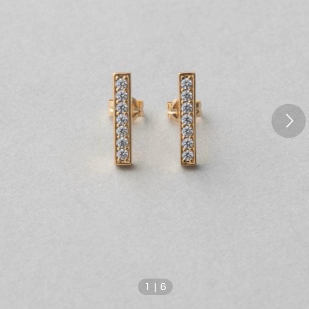 ete ストレートクリアビジュー ピアス