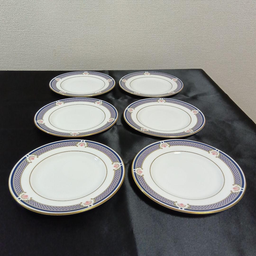 ウェッジウッド ケーキ皿 WAVERLEY  黒壺6枚セット美品