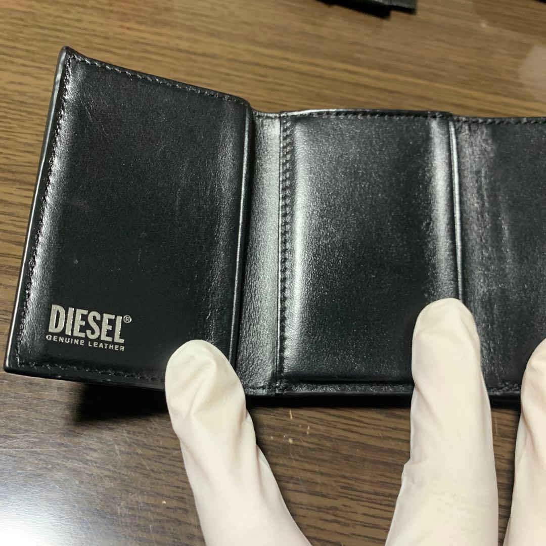 DIESEL ディーゼル　三つ折り財布 黒　箱付き