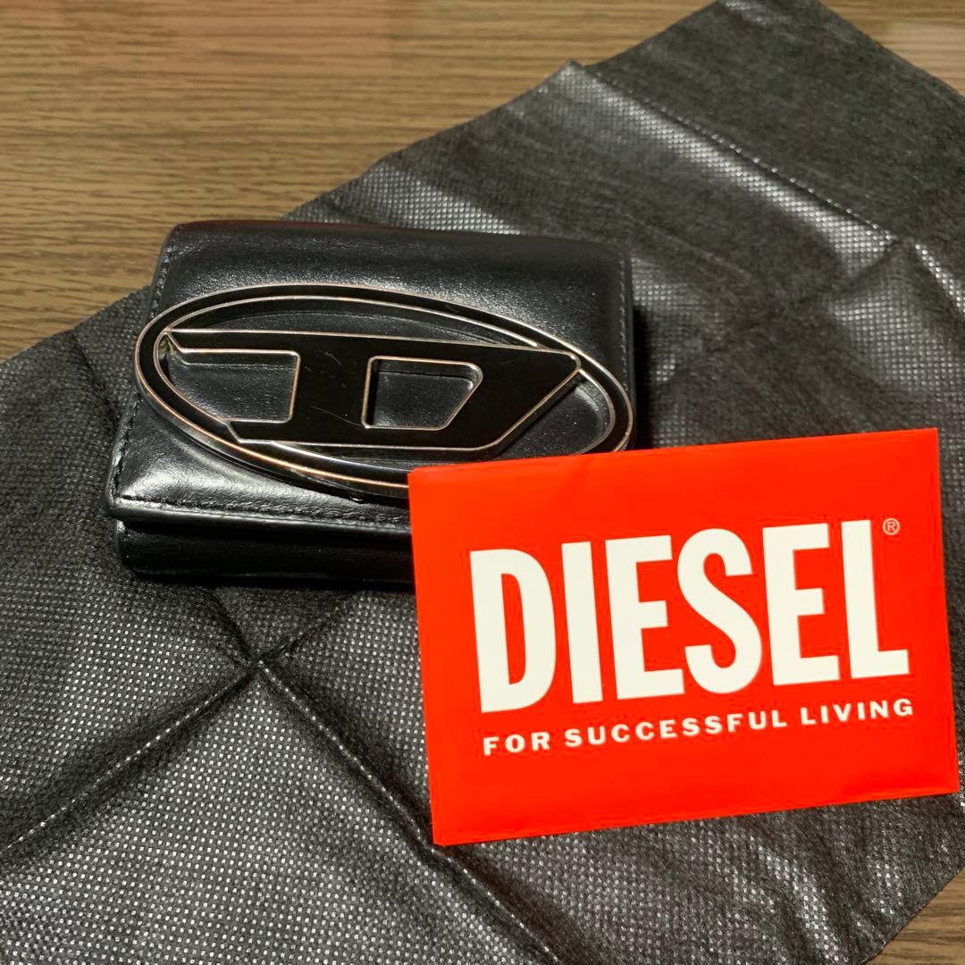 DIESEL ディーゼル　三つ折り財布 黒　箱付き