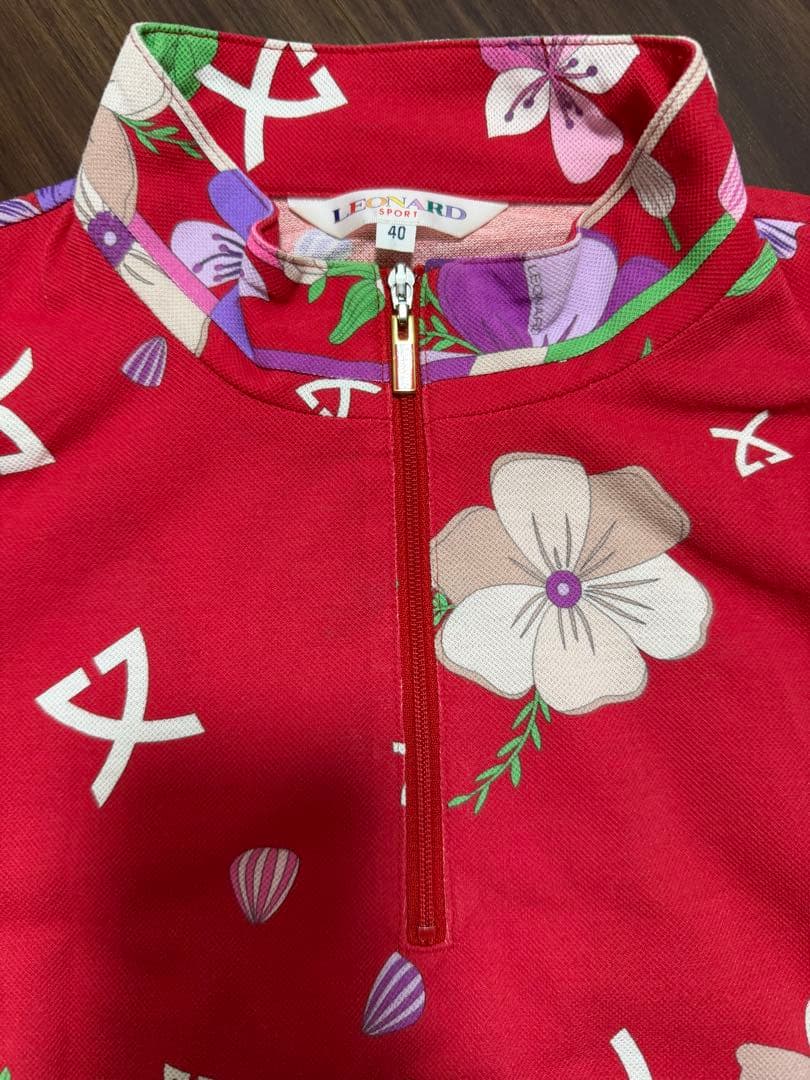 LEONARD フラワープリント ゴルフシャツ 40
