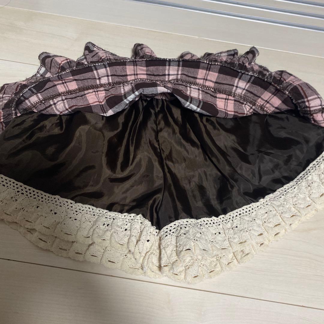 LIZLISA 希少 ブラウン ピンク チェック柄 スカパン