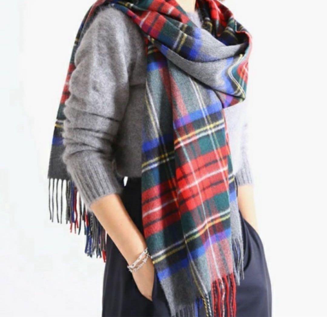 ジョンストンズ 日本別注 カシミヤ100% 大判 ストール グレースチュワート♡