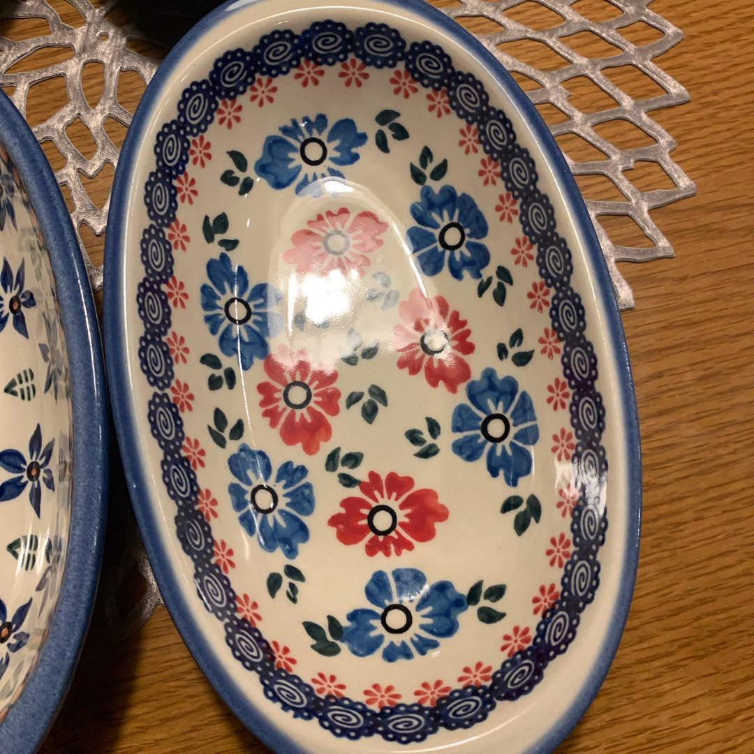 ポーランド　花柄オーバル皿4個セット