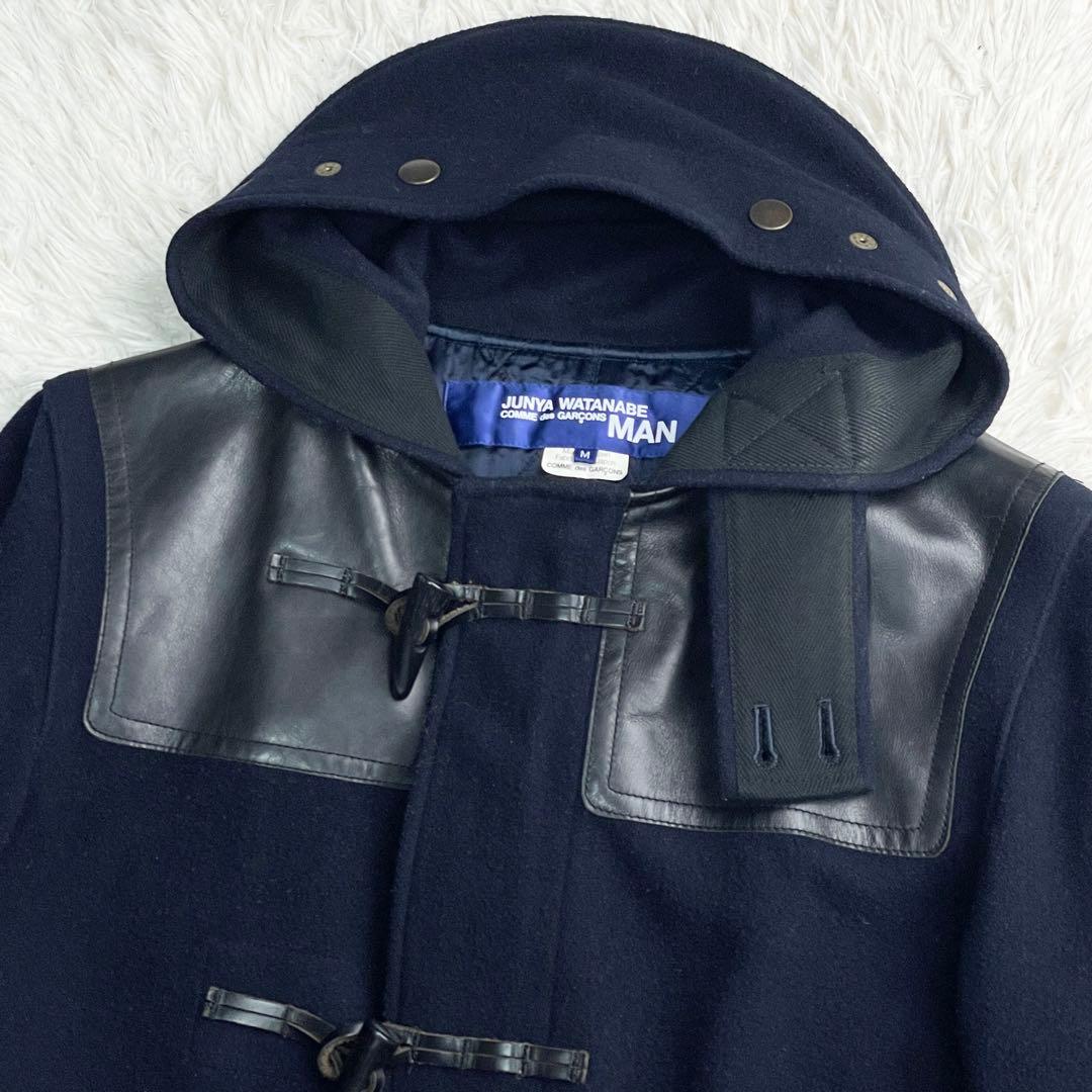 COMME des GARCONS MAN 11AW レザー切替 ダッフルコート