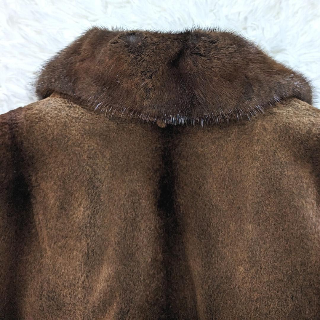 コペンハーゲンファー 毛皮コート ミンク ジャケット シェルボタン ブラウン