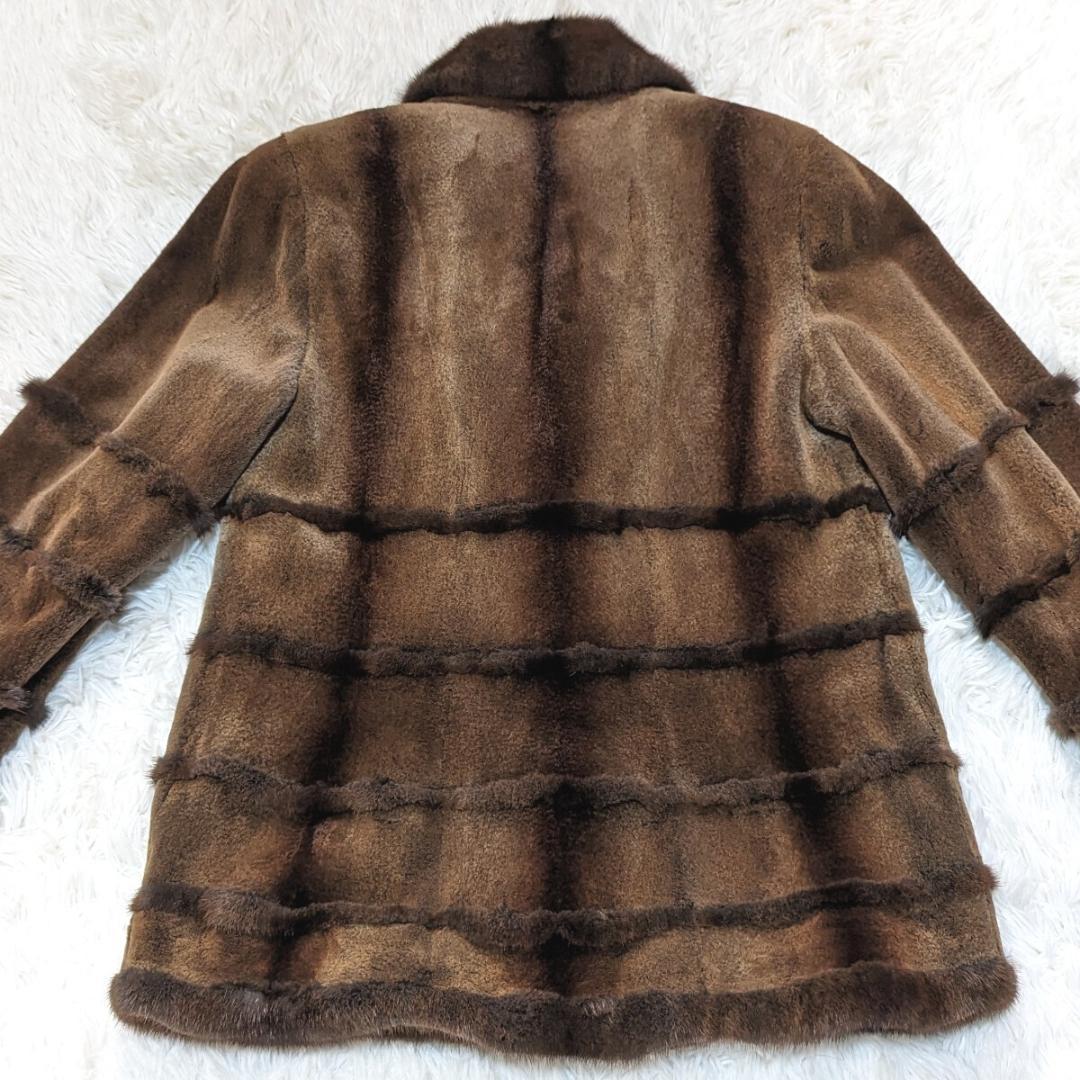 コペンハーゲンファー 毛皮コート ミンク ジャケット シェルボタン ブラウン