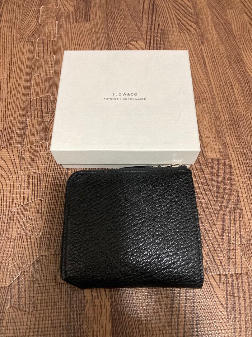 SLOW スロウ 二つ折り財布 ゴート レザー ミニウォレット L字ファスナー