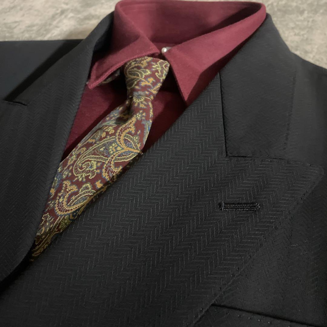 極美品 極上ウール Christian Dior ネクタイ 蛇柄 ダブルスーツ