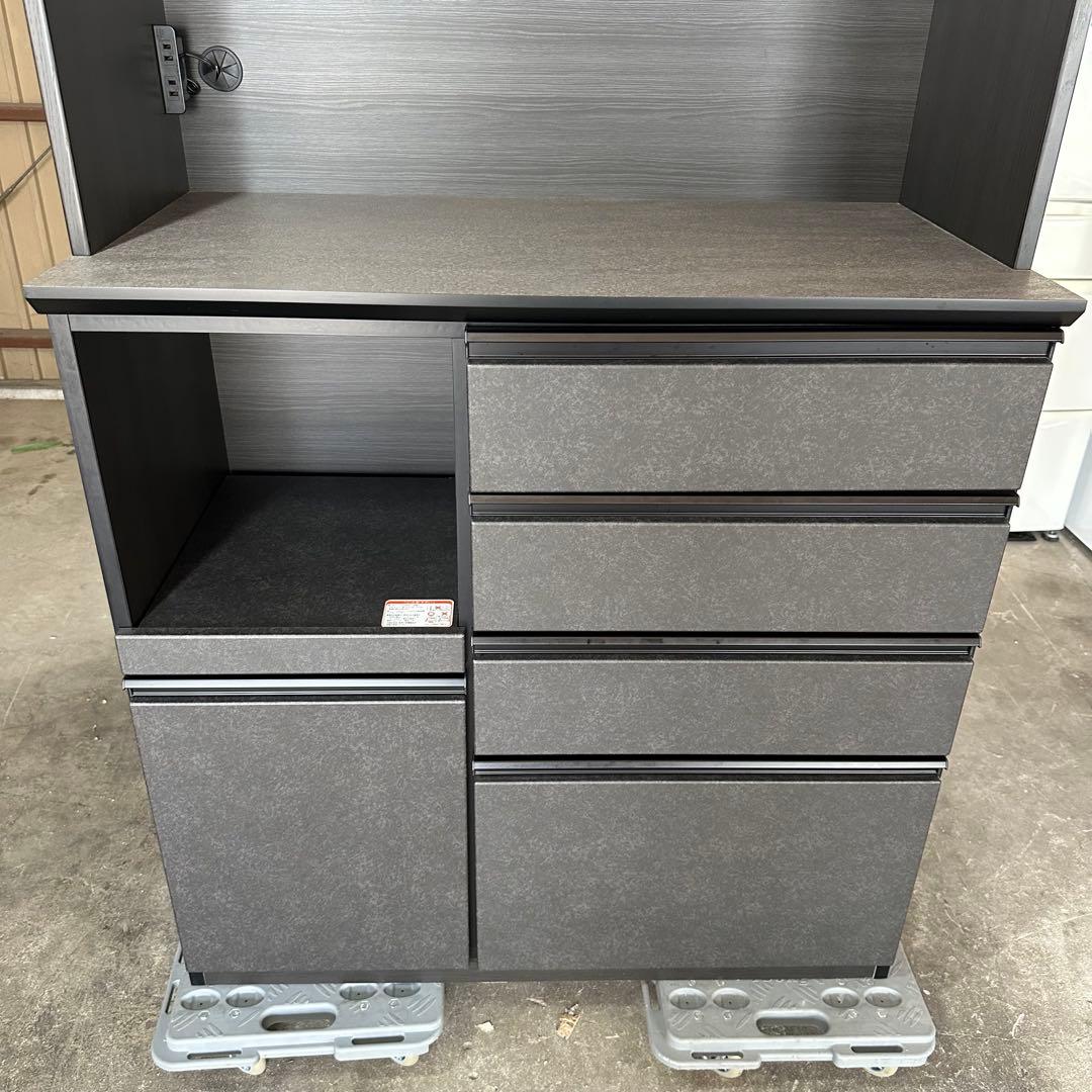 【美品】ニトリ キッチンボード SP201 100KB GY 食器棚