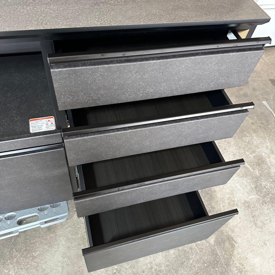 【美品】ニトリ キッチンボード SP201 100KB GY 食器棚