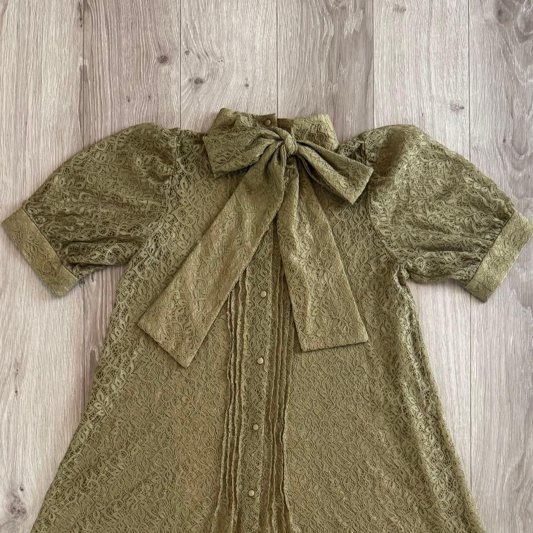 【美品】etoll. エトル 3way レースワンピース ドレス カーキ