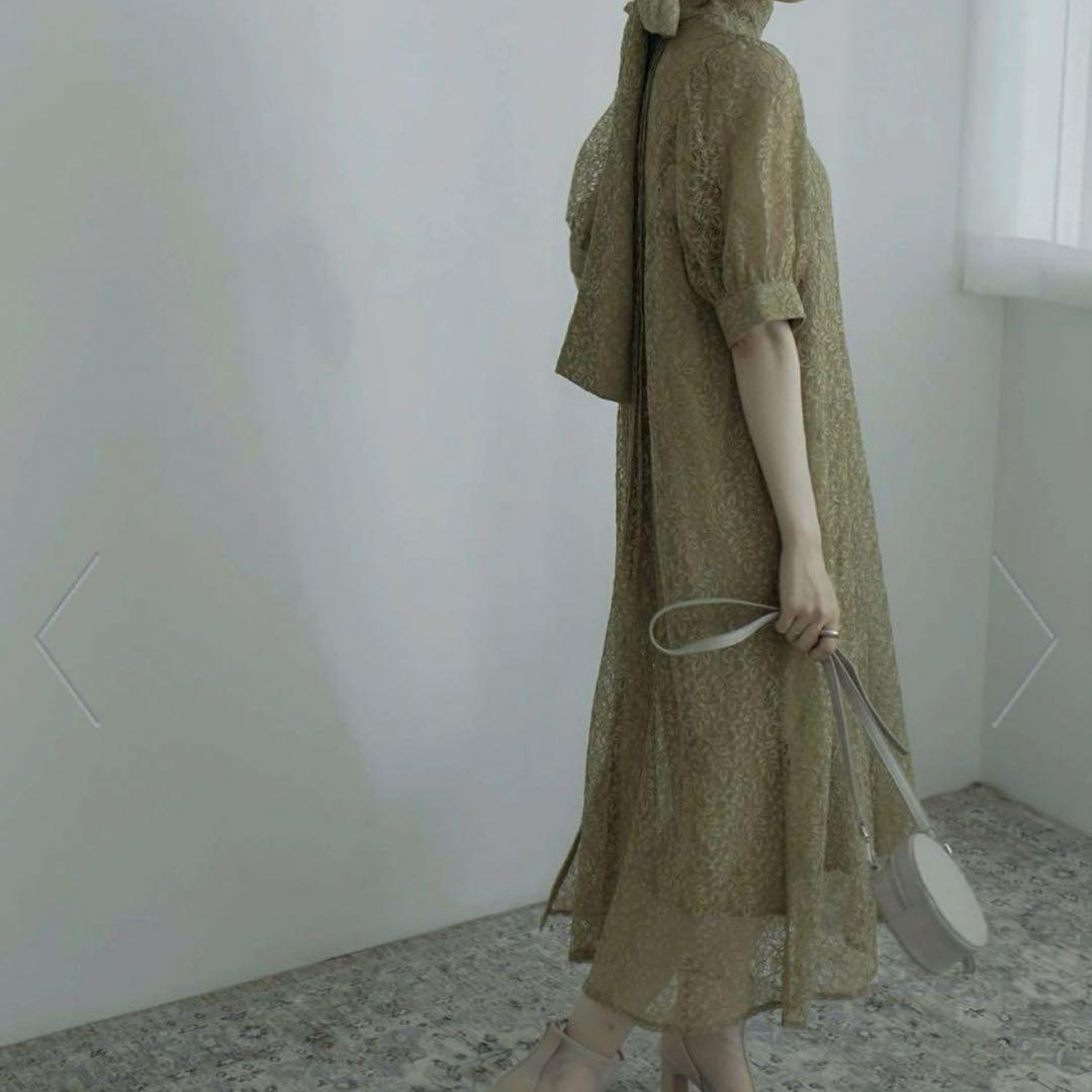 【美品】etoll. エトル 3way レースワンピース ドレス カーキ