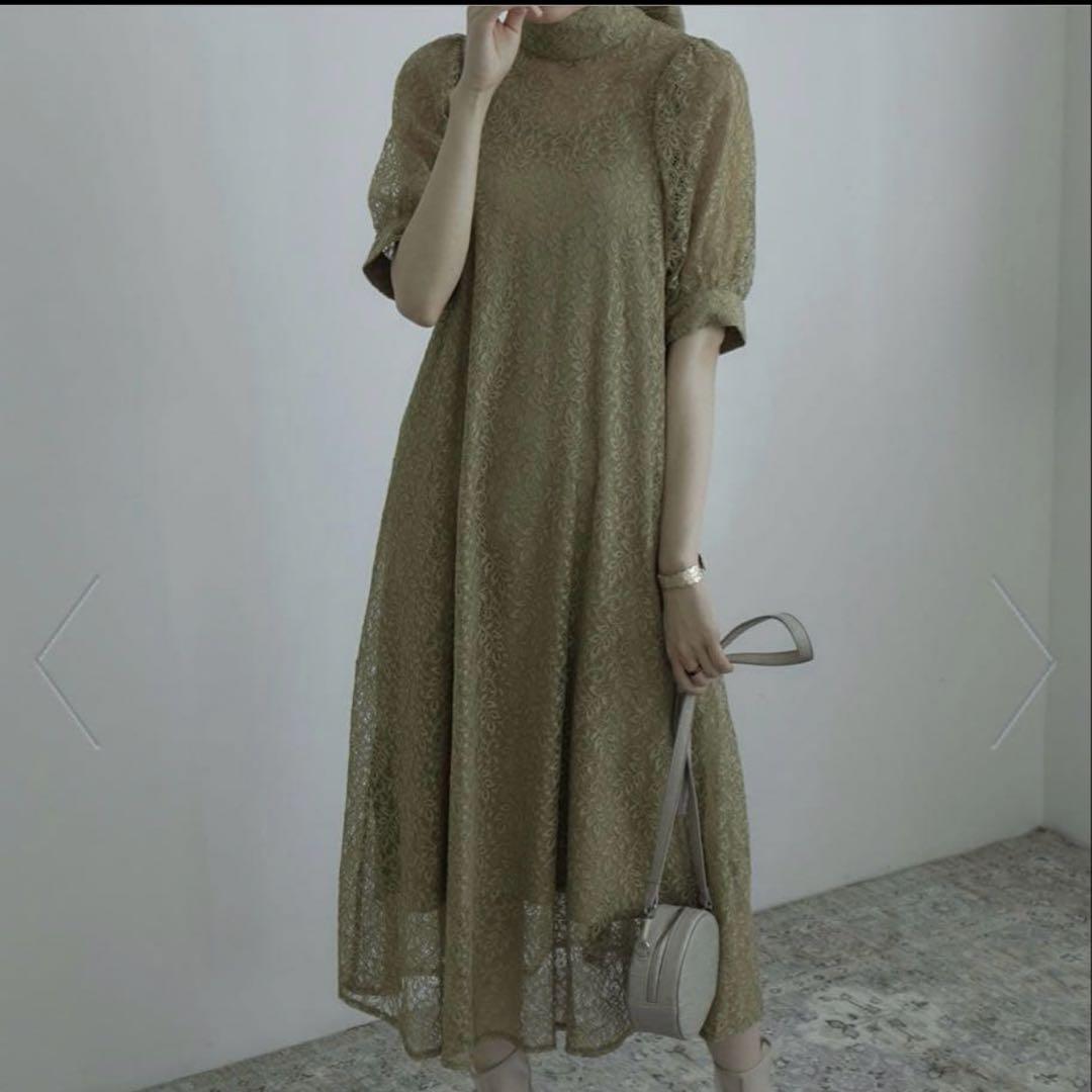 【美品】etoll. エトル 3way レースワンピース ドレス カーキ