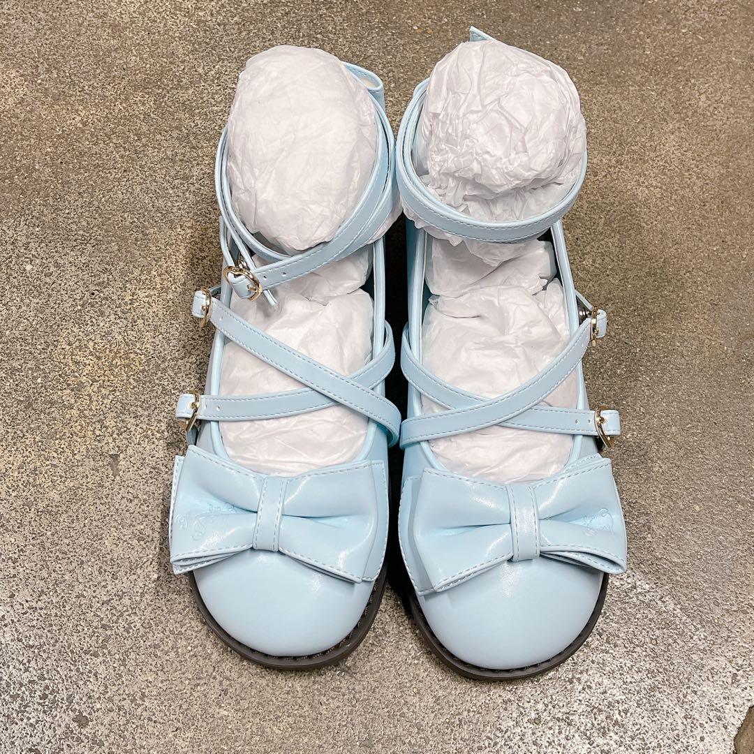 【新品未使用品】Tea Party Shoes♡サックス♡Lサイズ