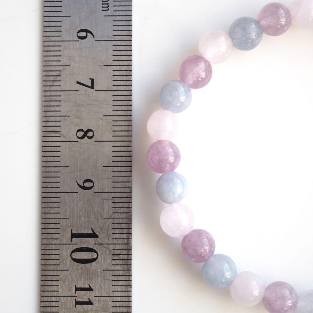 【blue.ks】ルビー翡翠のゴムブレスレット