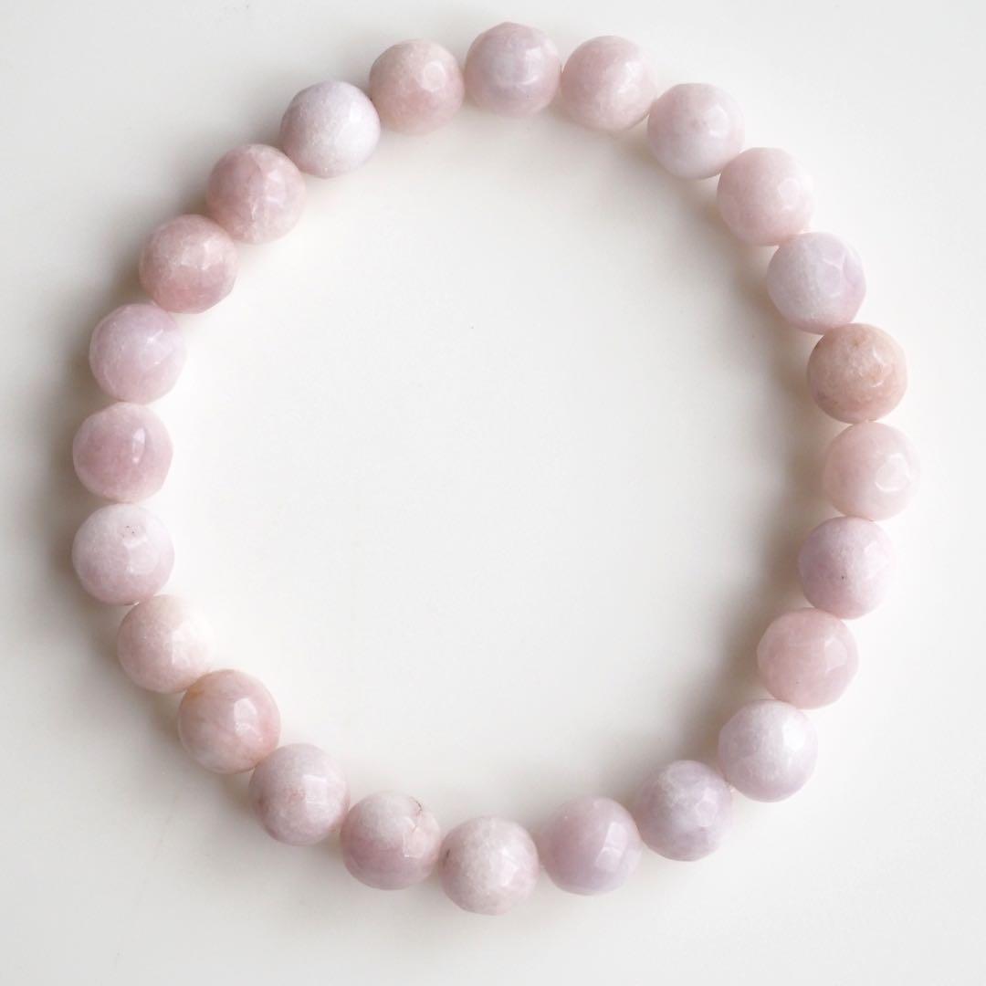 【blue.ks】ルビー翡翠のゴムブレスレット