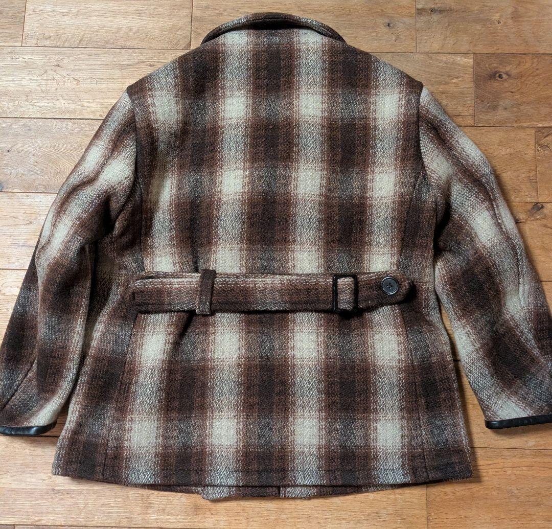 新品未使用 SUBCULTURE OMBRECHECK ピーコートブラウン 2