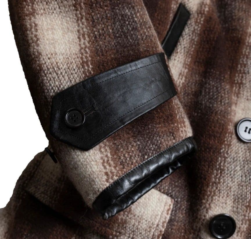 新品未使用 SUBCULTURE OMBRECHECK ピーコートブラウン 2