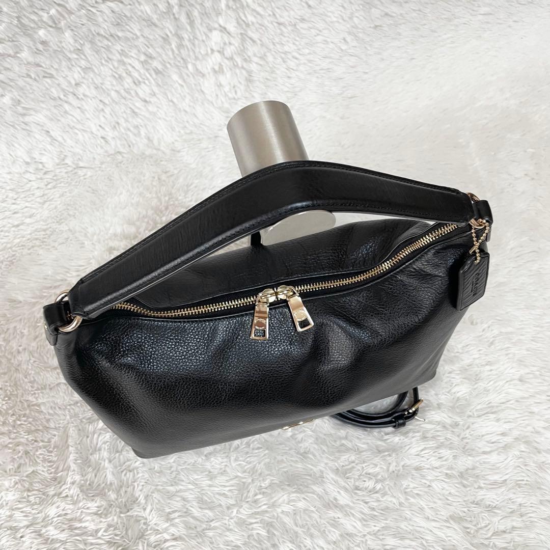 極美品☆コーチ 2way ワンショルダーバッグ F36628 ブラック レザー