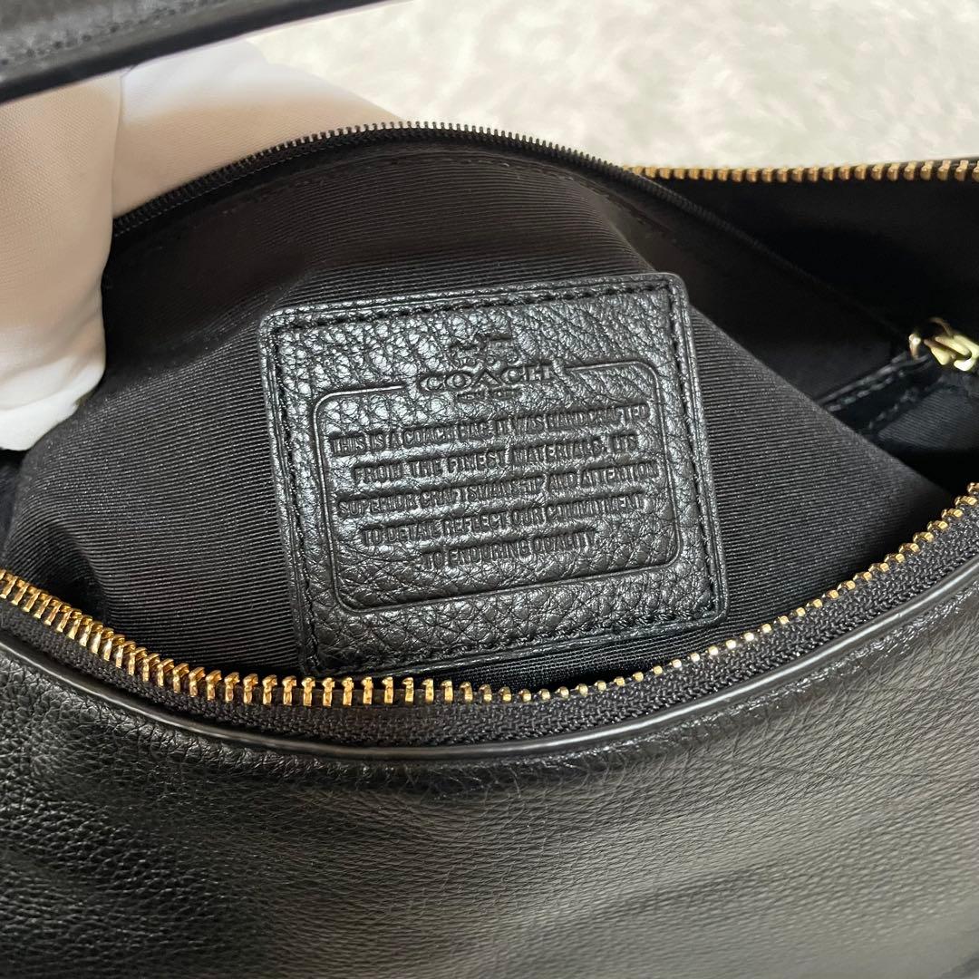 極美品☆コーチ 2way ワンショルダーバッグ F36628 ブラック レザー