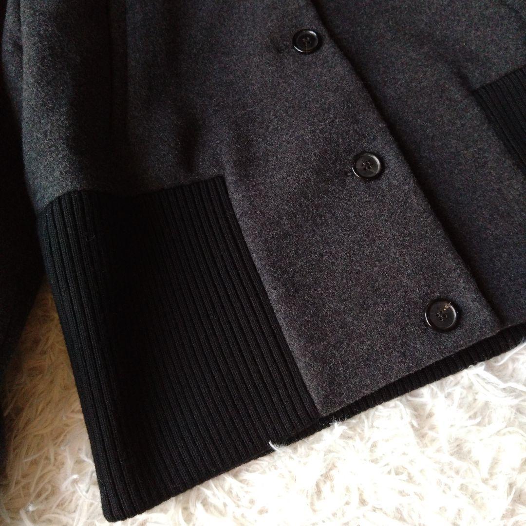 miumiuジャケット　アンゴラ　リアルファー　フード一 ブラック・グレー