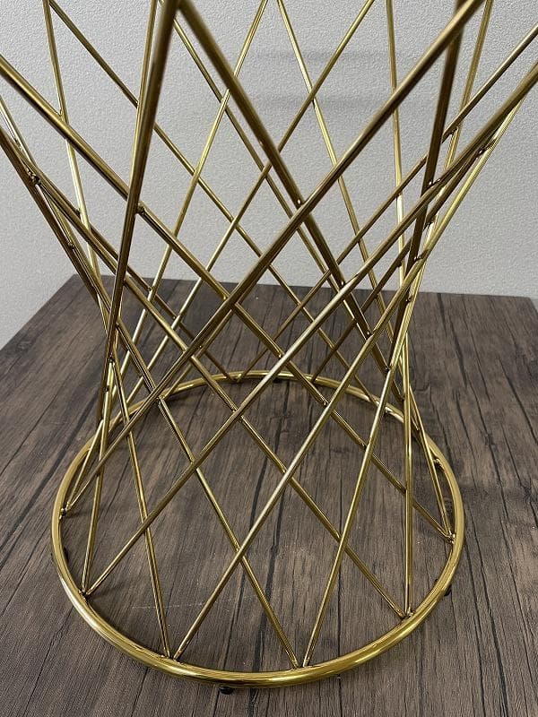 【展示品】フランフラン　マーリアサイドテーブル　クリア×ゴールド