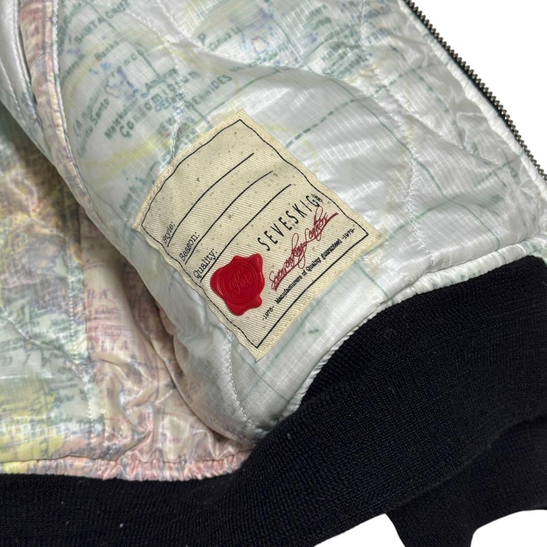 SEVESKIG MA-1 ボンバージャケット　リバーシブル　キルティング　総柄