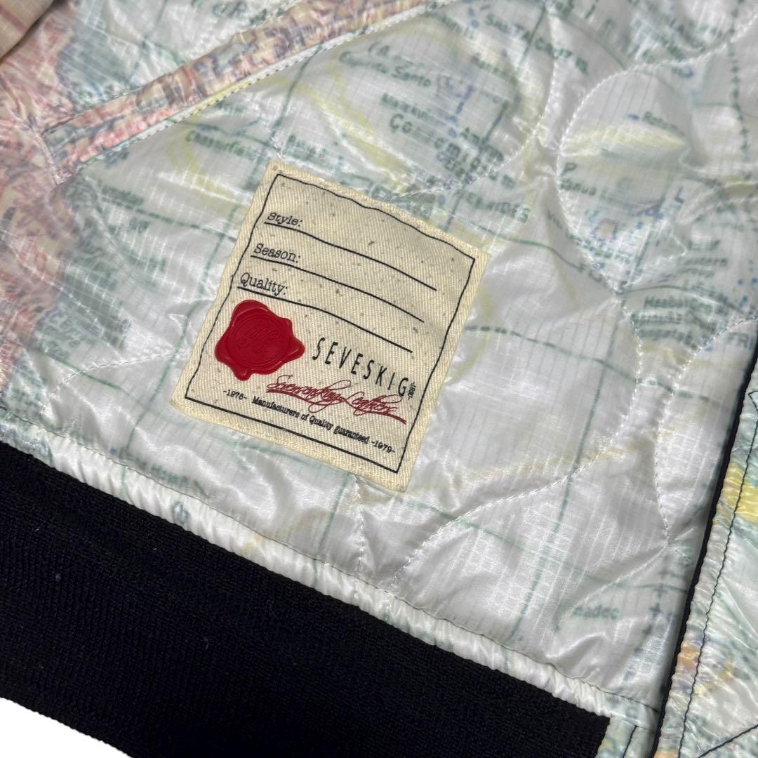 SEVESKIG MA-1 ボンバージャケット　リバーシブル　キルティング　総柄