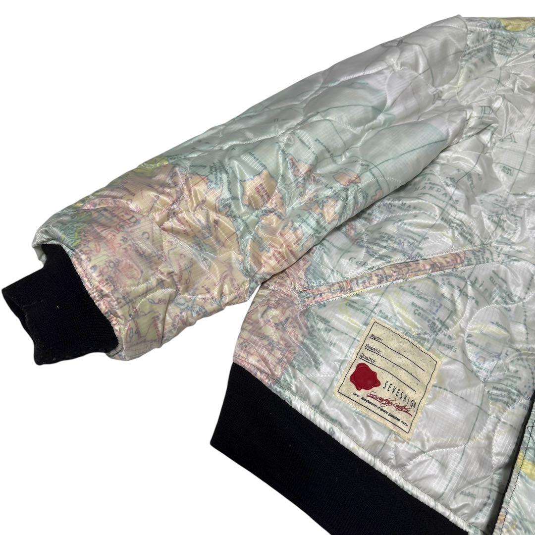 SEVESKIG MA-1 ボンバージャケット　リバーシブル　キルティング　総柄