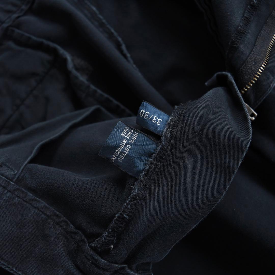 90s ラルフローレン ポロチノ 黒ブラック USA シンガポール W33L30