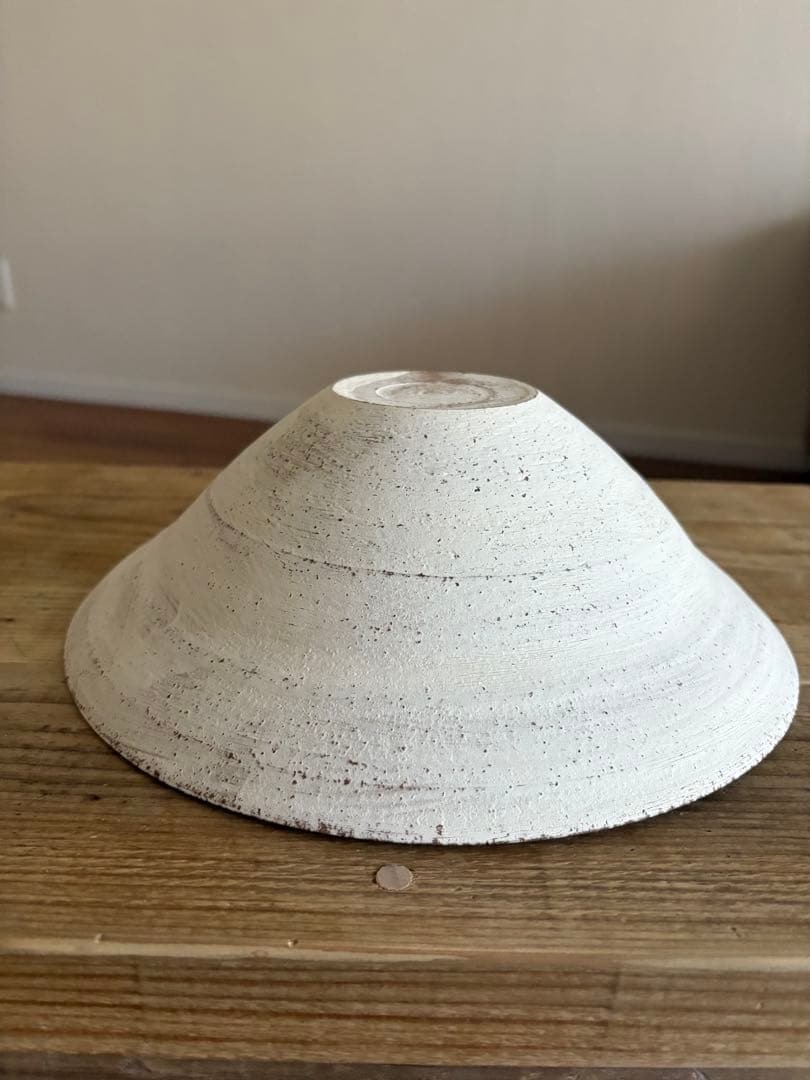 二階堂明弘 焼き締め リム鉢 大 白