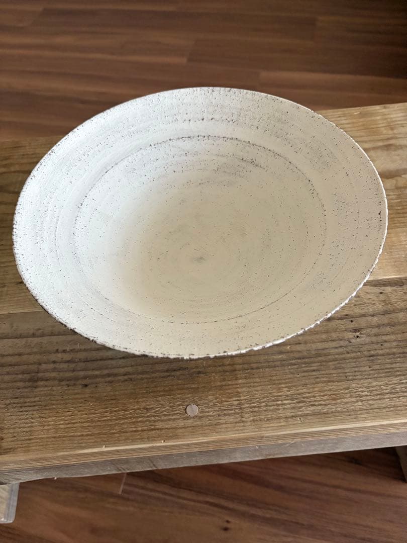 二階堂明弘 焼き締め リム鉢 大 白