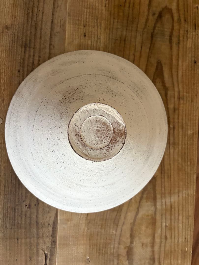 二階堂明弘 焼き締め リム鉢 大 白