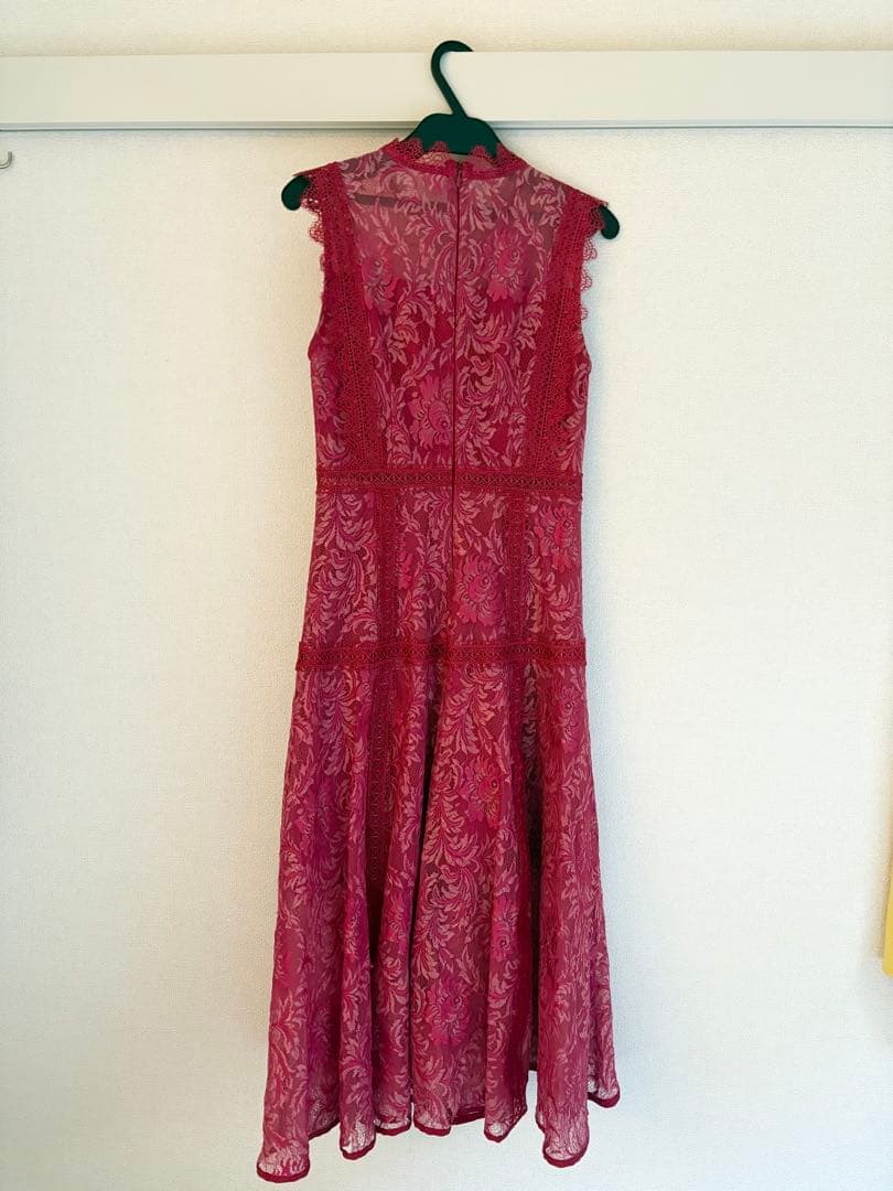 ERUKEI ワインレッド レースドレス ミディアムドレス ナイトドレス
