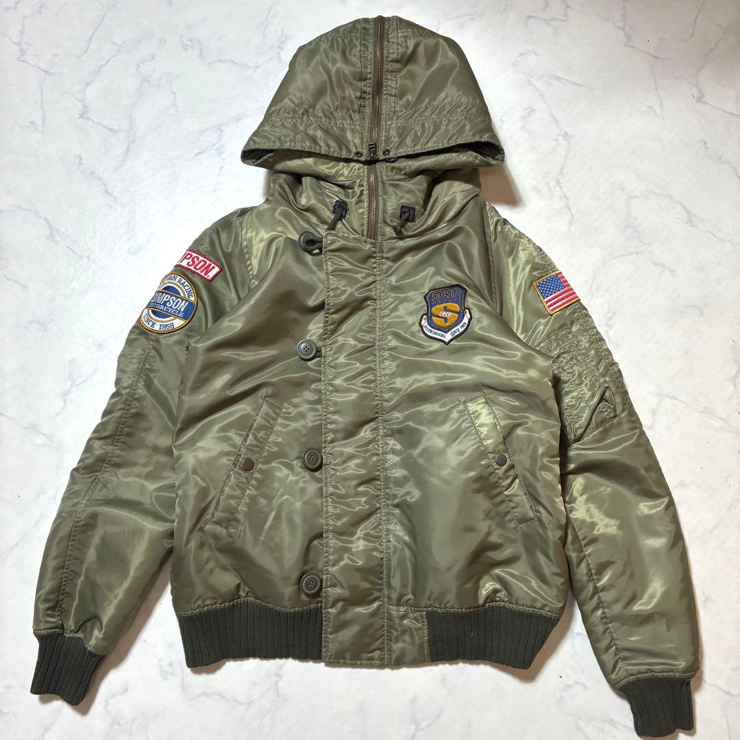 激レア✨SIMPSON N-2B フライトジャケット MA-1 ワッペン カーキ