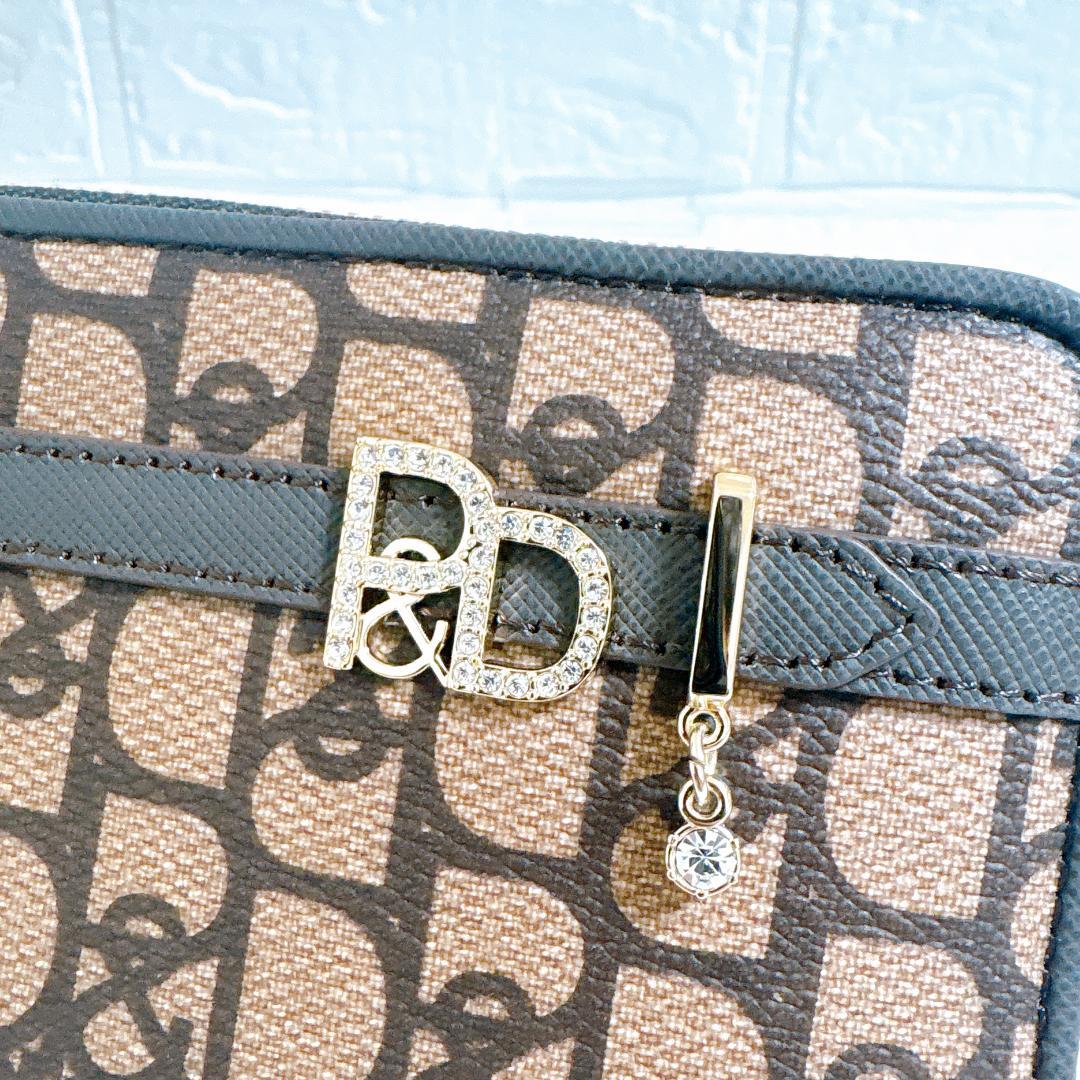 Pinky&Dianne ラウンドファスナー ベージュ×ダークブラウン 長財布