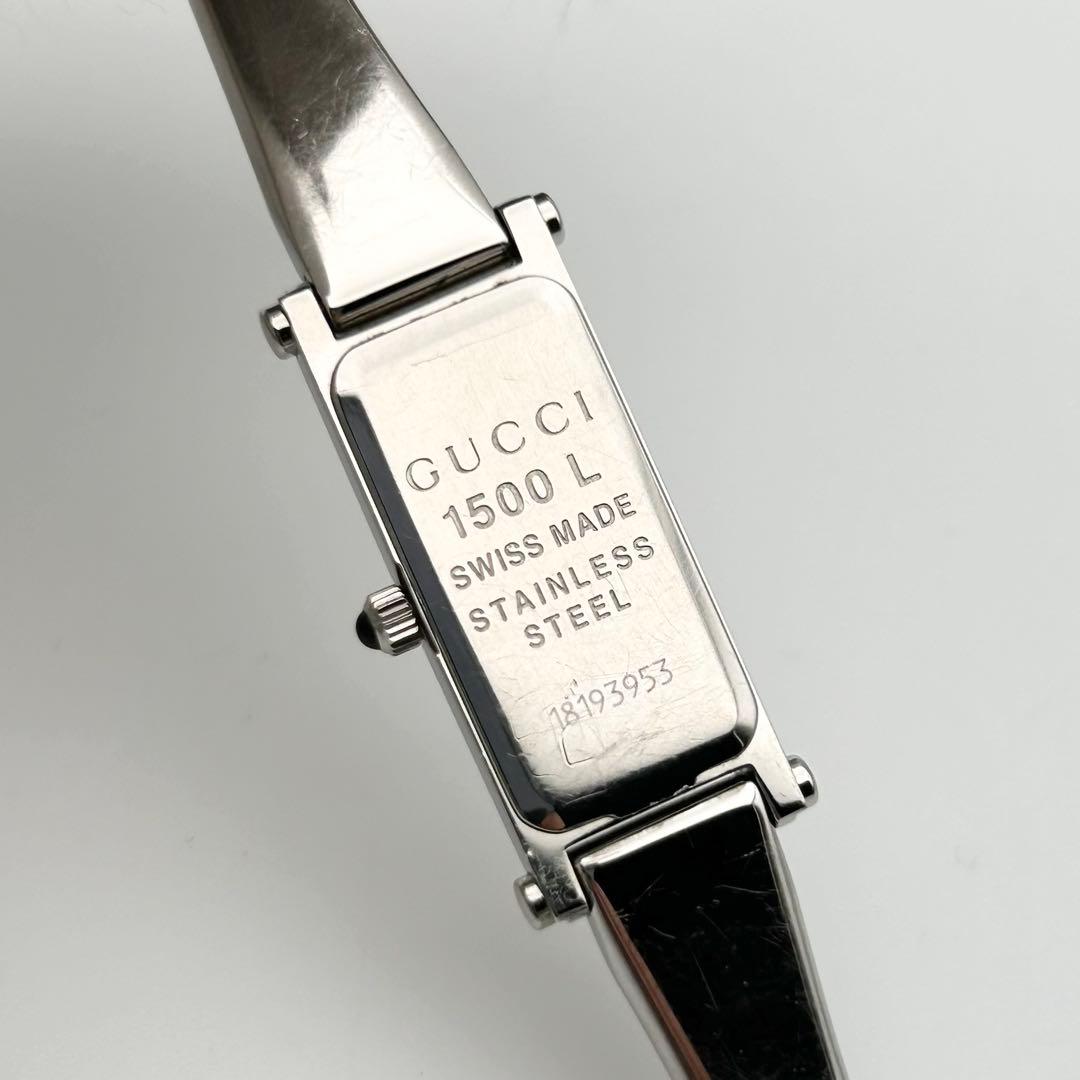 【箱有 新品電池 稼働】GUCCI 1500L GG ダイヤ バングルウォッチ